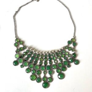 Lucky Brand Green  Green Glass and Silver Necklace